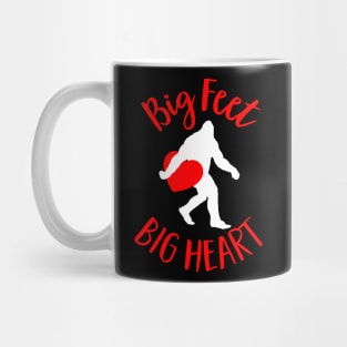 Big Feet, Big Heart Funny Bigfoot Valentines Day Mug